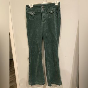 Green Flare Corduroy Pants